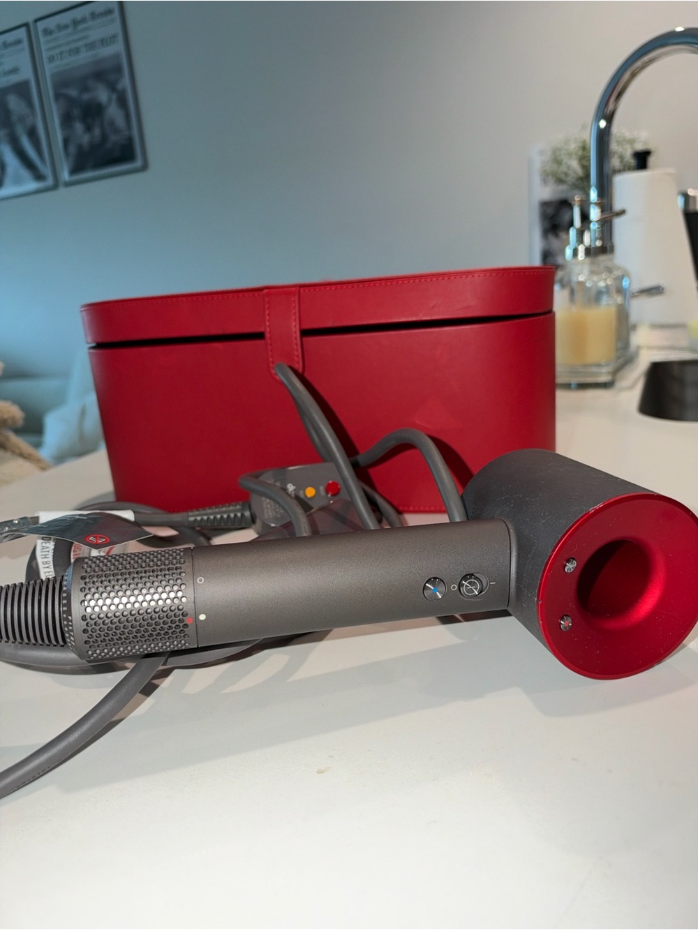 Dyson supersonic red and gray